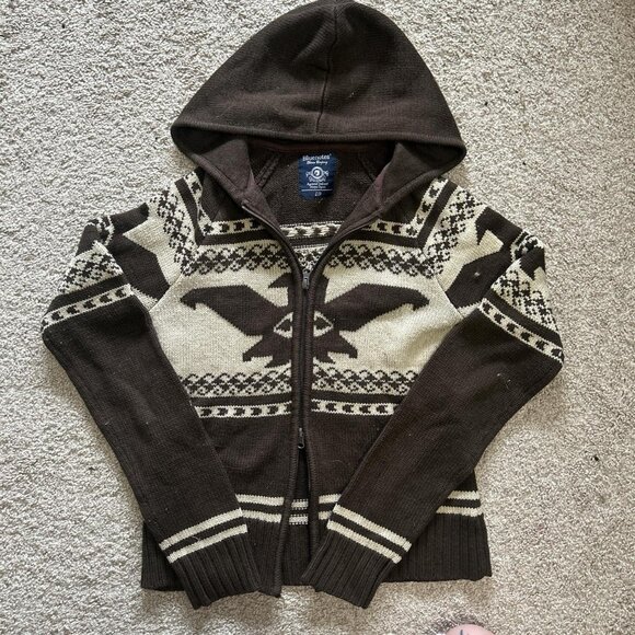 Women's Knit Brown Hoodie - Picture 1 of 1